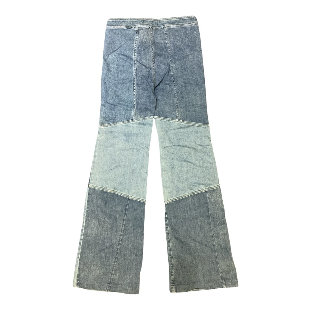 Free People high rise patchwork flares. - Picture 3 of 4